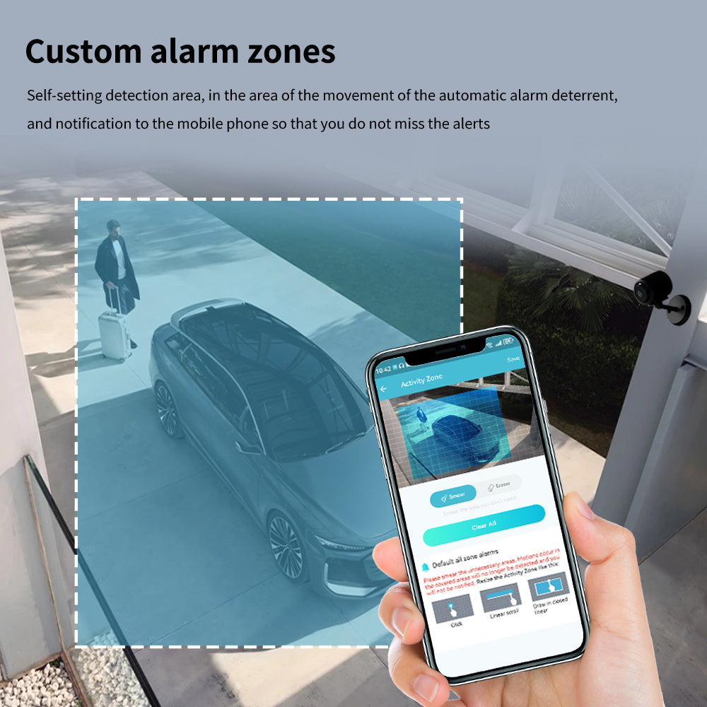 Foldable Wired Indoor Black 1080P HD AC Powered WiFi Surveillance Home Security Camera