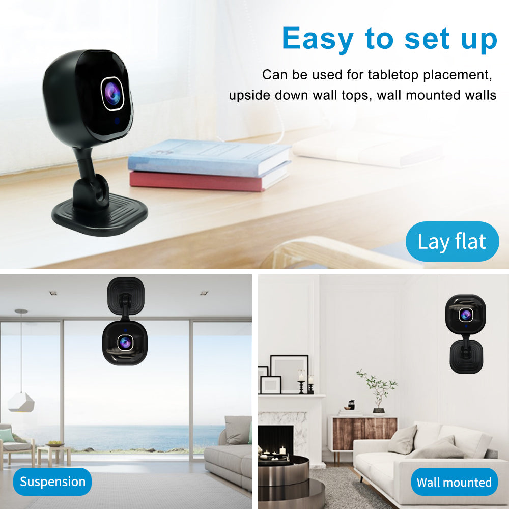 Smart 1080P Indoor Security Camera with 2-Way Audio Siren for Baby Monitor, Dog Camera w/Motion Detection