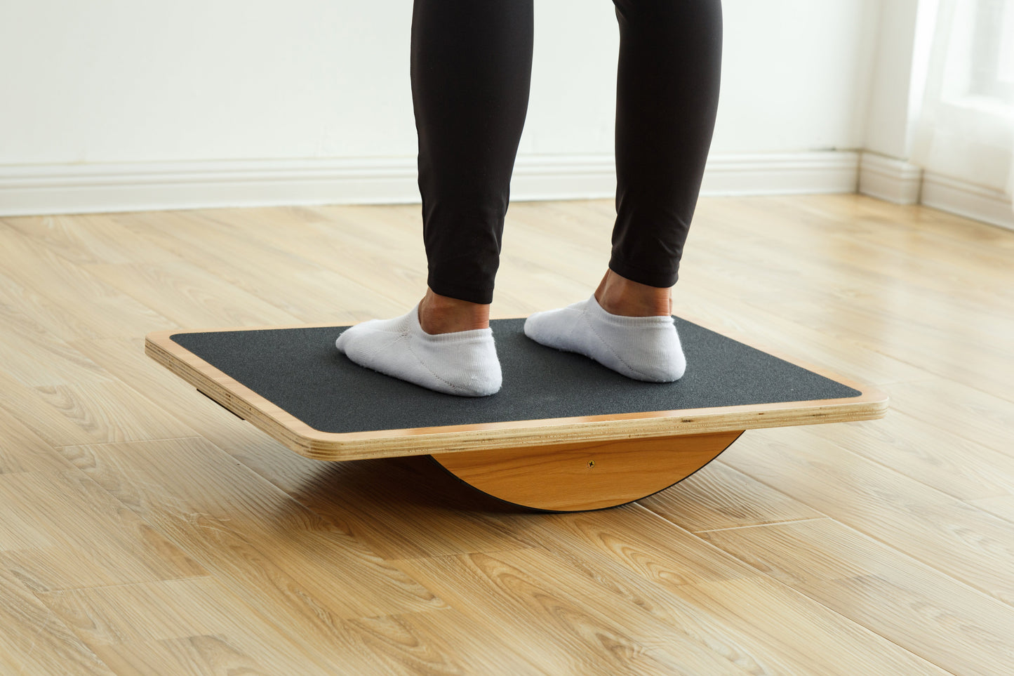 Professional Wooden Balance Rocker Board, Support Up To 350lb