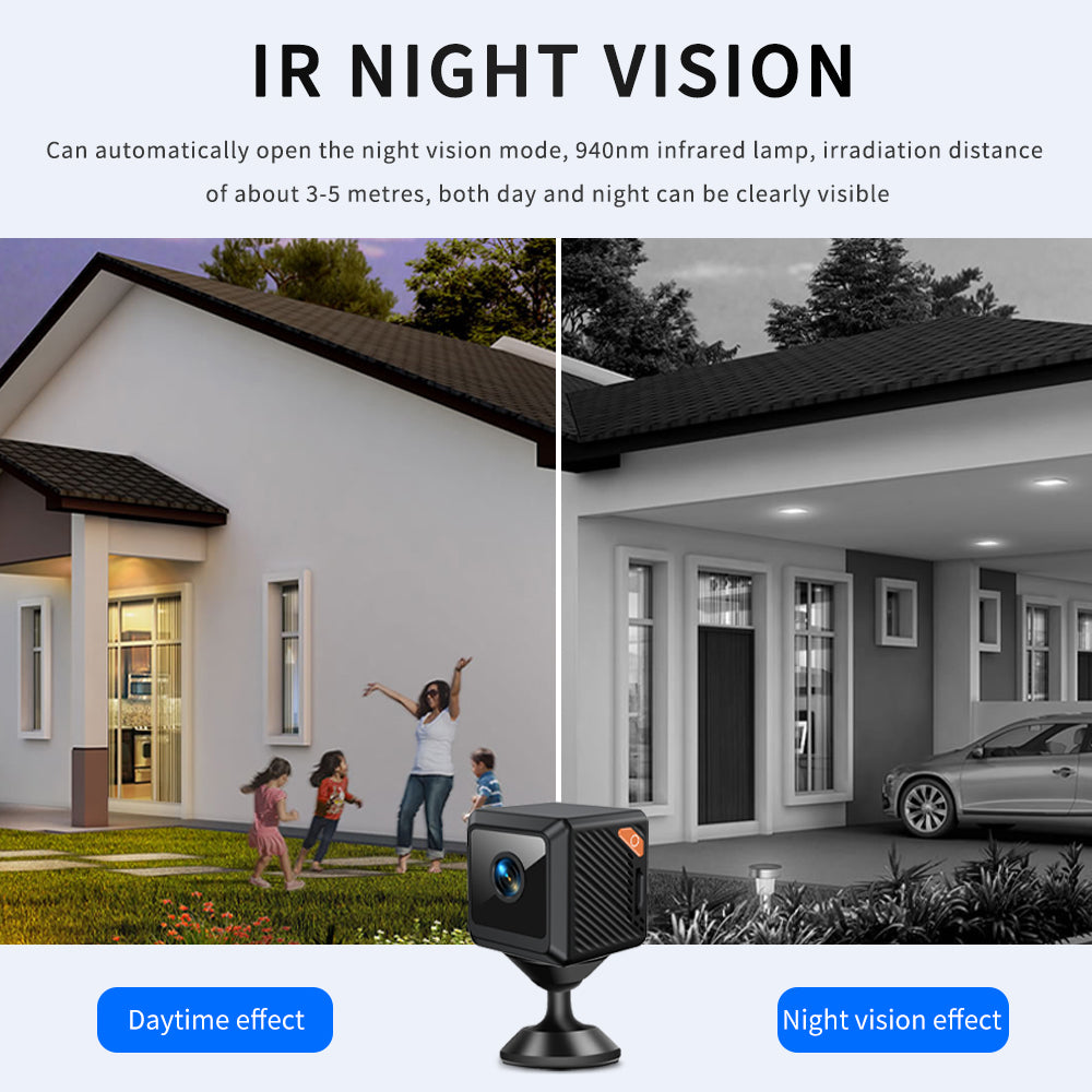 1080P Small Cube Mini HD WiFi Camera,Night Vision, Ideal for Home & Outdoor Security Surveillance