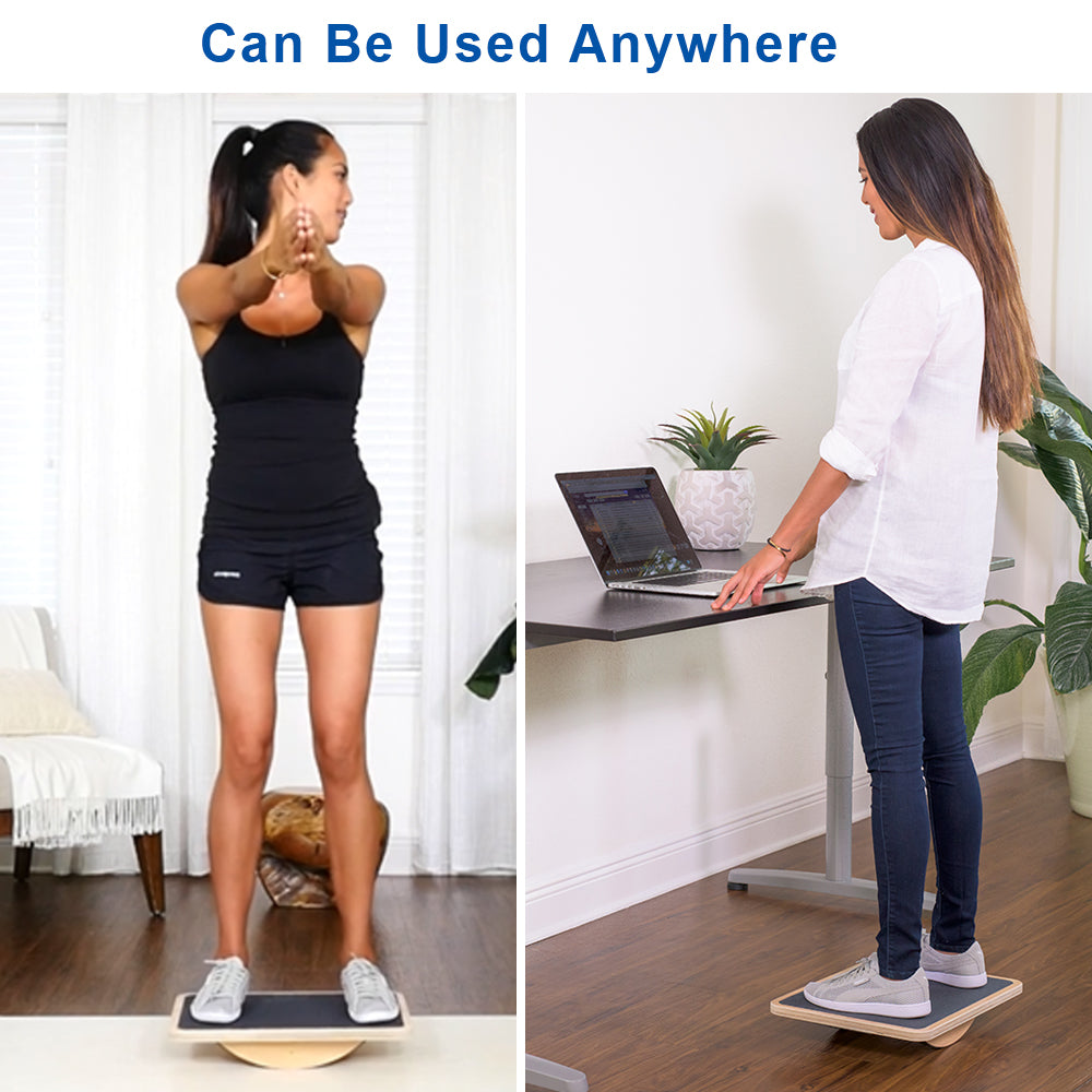 Professional Wooden Balance Rocker Board, Support Up To 350lb
