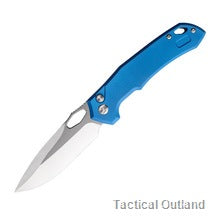 Blue VG10 folding knife shown on a white background