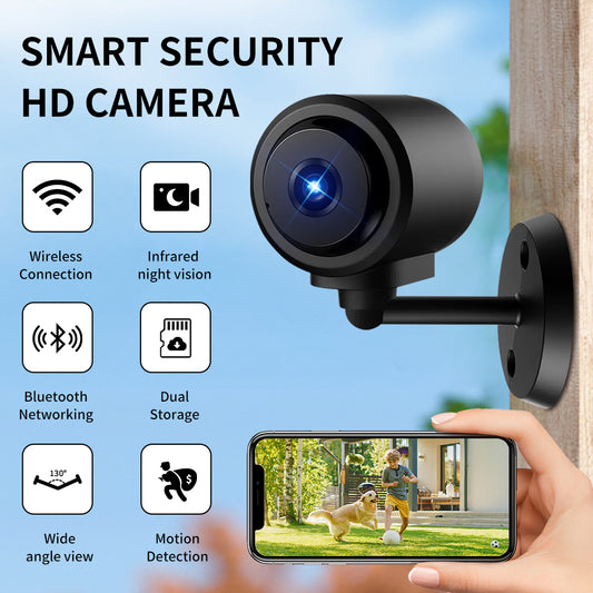 Foldable Wired Indoor Black 1080P HD AC Powered WiFi Surveillance Home Security Camera