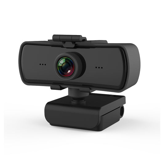 2K HD Webcam with autofocus and built-in microphone in a professional matte black finish, shown from a three-quarter angle.