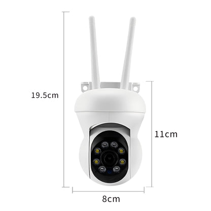Product dimensions and size specifications for the Tactical Outland 360 WiFi Outdoor Security Camera.