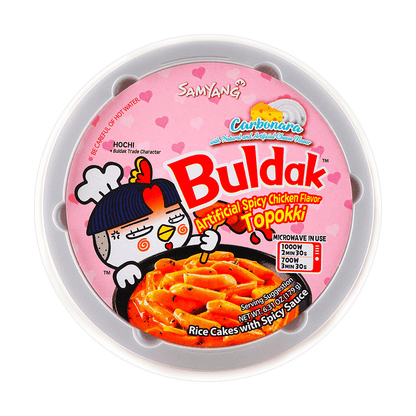 Korean Buldak Carbonara Topokki - Spicy Chicken and Cheese Flavor,6.31oz*3【Trending on TikTok】【Value Pack】