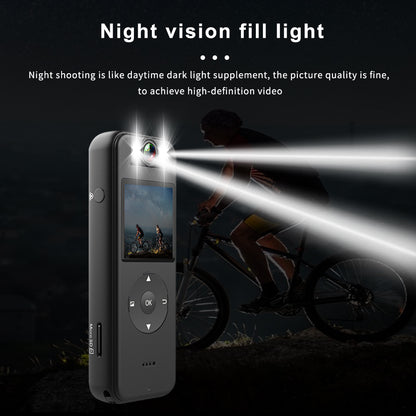 Night vision body camera with dual LED fill lights providing high-definition video recording for night cycling and low-light law enforcement tasks.