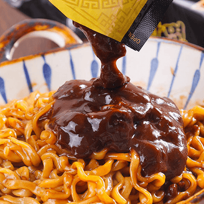 Korean Jjajangmen Noodles with Black Bean Sauce - Instant Ramen, 4 Packs