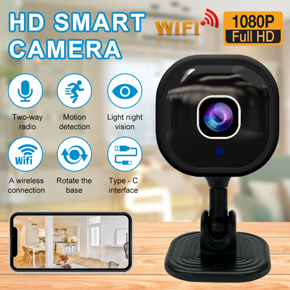 Smart 1080P Indoor Security Camera with 2-Way Audio Siren for Baby Monitor, Dog Camera w/Motion Detection