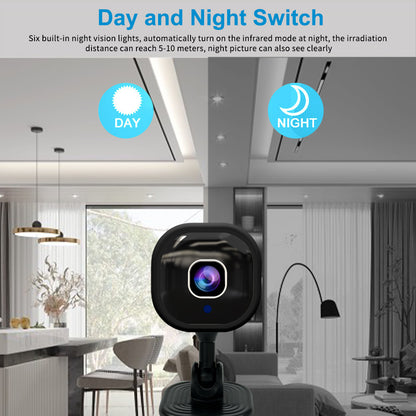Smart 1080P Indoor Security Camera with 2-Way Audio Siren for Baby Monitor, Dog Camera w/Motion Detection