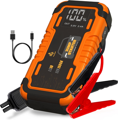 Portable Car Battery Jump Starter 1500A | EcoNour Battery Booster