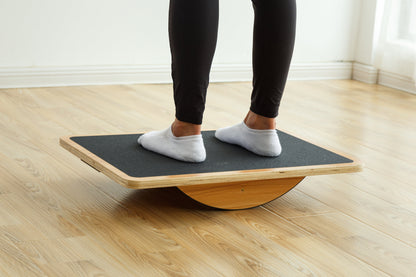 Professional Wooden Balance Rocker Board, Support Up To 350lb