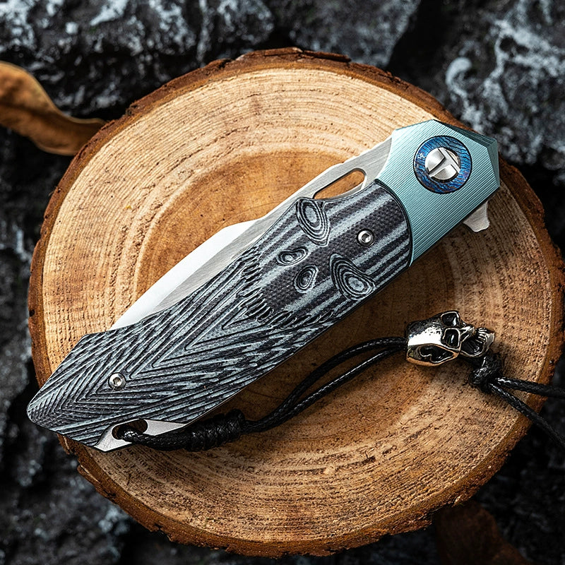 D2 Steel Unsharpened Tactical Folding Knife detail view
