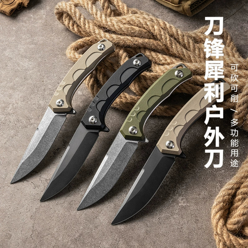 D2 steel portable outdoor utility knife for camping