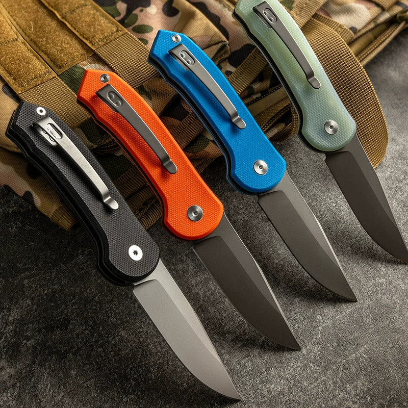 D2 steel tactical folding knife shown open