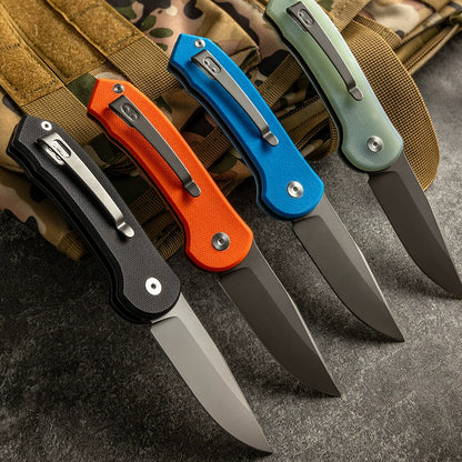 D2 steel tactical folding knife shown open