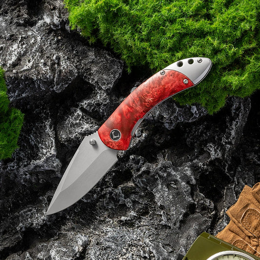 Titanium-alloy VG10 folding knife for compact outdoor carry