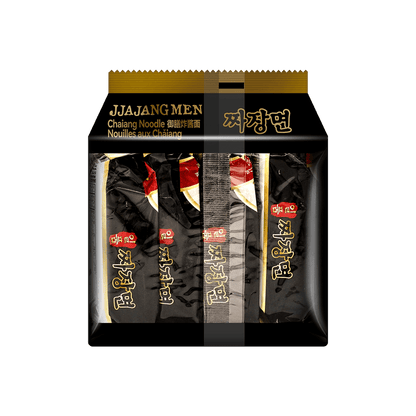 Korean Jjajangmen Noodles with Black Bean Sauce - Instant Ramen, 4 Packs