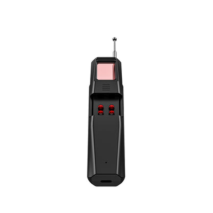 Back view of the bug sweeper device highlighting the specialized red infrared lens for camera detection.