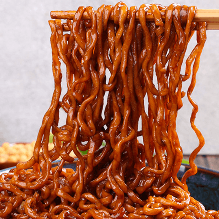 Korean Jjajangmen Noodles with Black Bean Sauce - Instant Ramen, 4 Packs