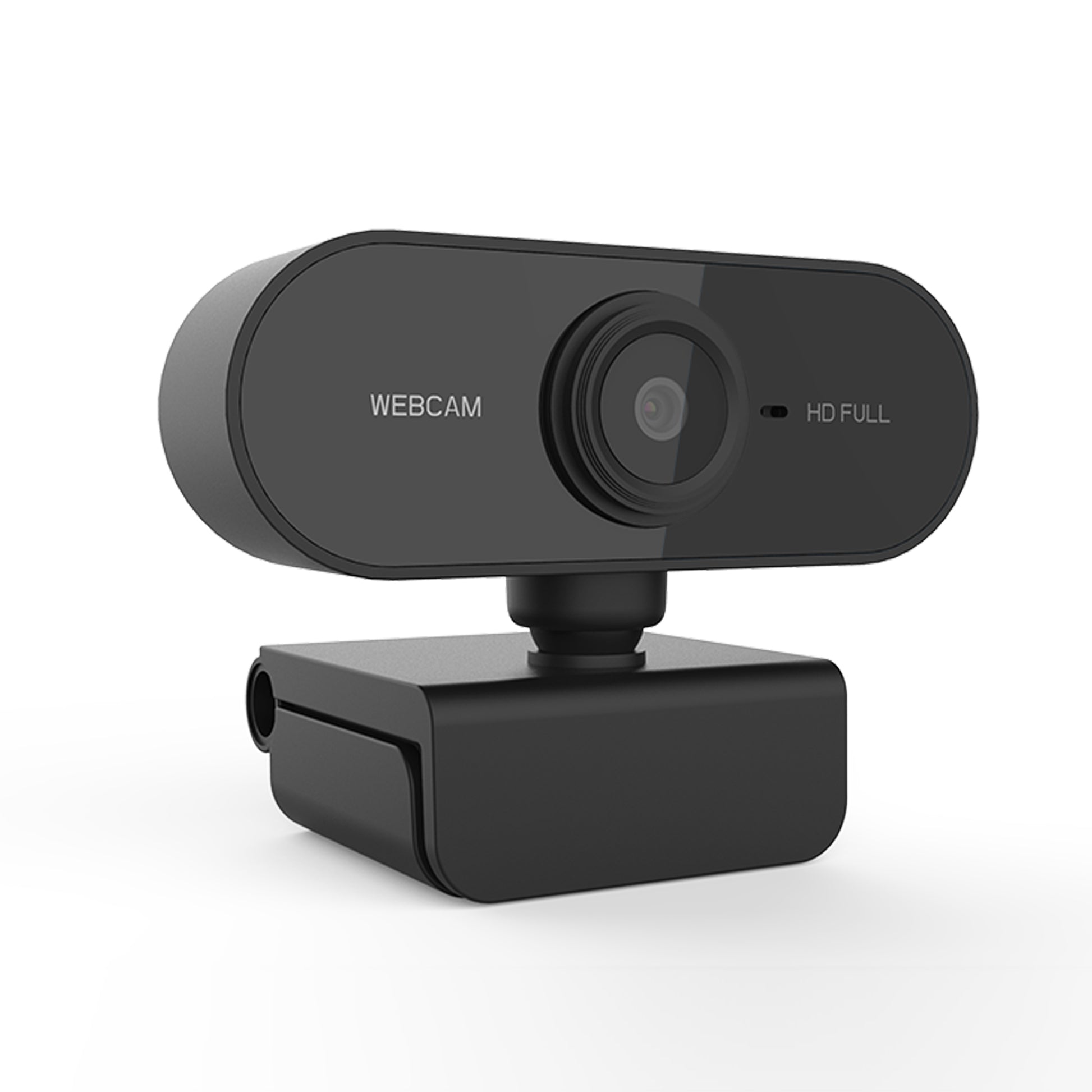 Professional video conferencing setup using a wide-angle HD webcam for business meetings.