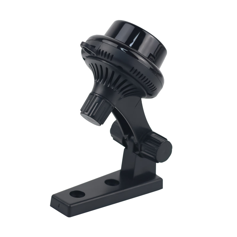 Close-up of the compact mini camera body and its detailed adjustable stand screw for precise angle setting.