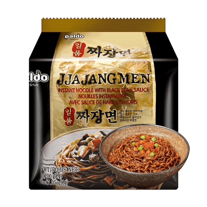 Korean Jjajangmen Noodles with Black Bean Sauce - Instant Ramen, 4 Packs