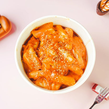 Korean Buldak Carbonara Topokki - Spicy Chicken and Cheese Flavor,6.31oz*3【Trending on TikTok】【Value Pack】