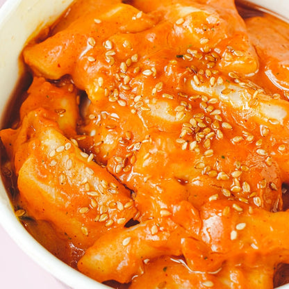 Korean Buldak Carbonara Topokki - Spicy Chicken and Cheese Flavor,6.31oz*3【Trending on TikTok】【Value Pack】