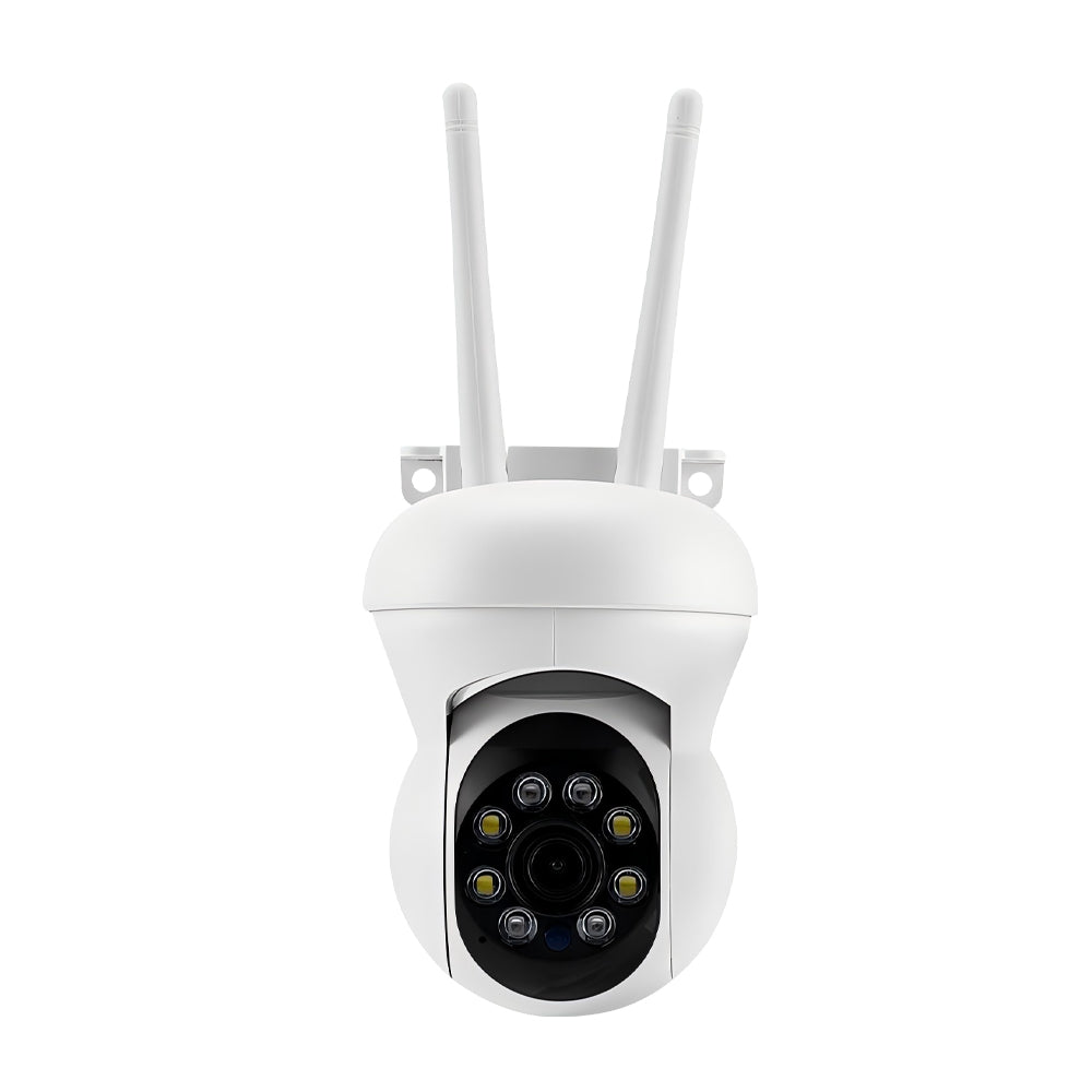 Professional shot of the Tactical Outland 360 camera showing high-gain dual antennas.