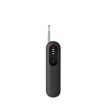 Handheld GPS tracker detector with a top-mounted antenna, designed for sensitive magnetic field and wireless signal scanning.