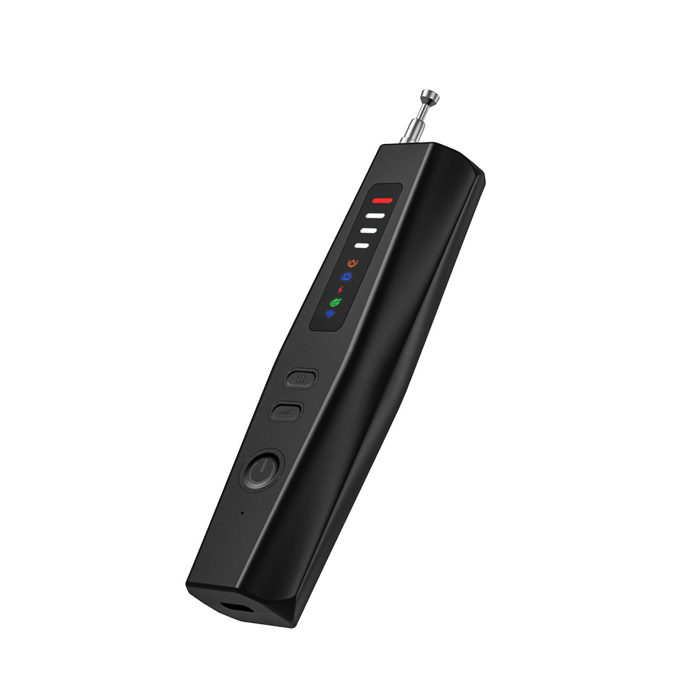 Tactical Outland camera seeker with active LED status lights showing signal strength levels.