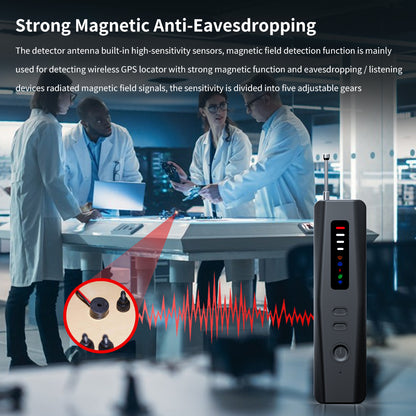 Tactical Outland professional-grade magnetic field sensor detecting hidden audio eavesdropping devices and car trackers.