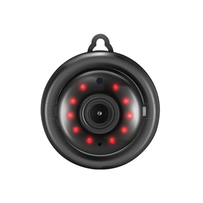 Mini spy camera with 6 hidden infrared night vision LEDs for clear low-light recording.