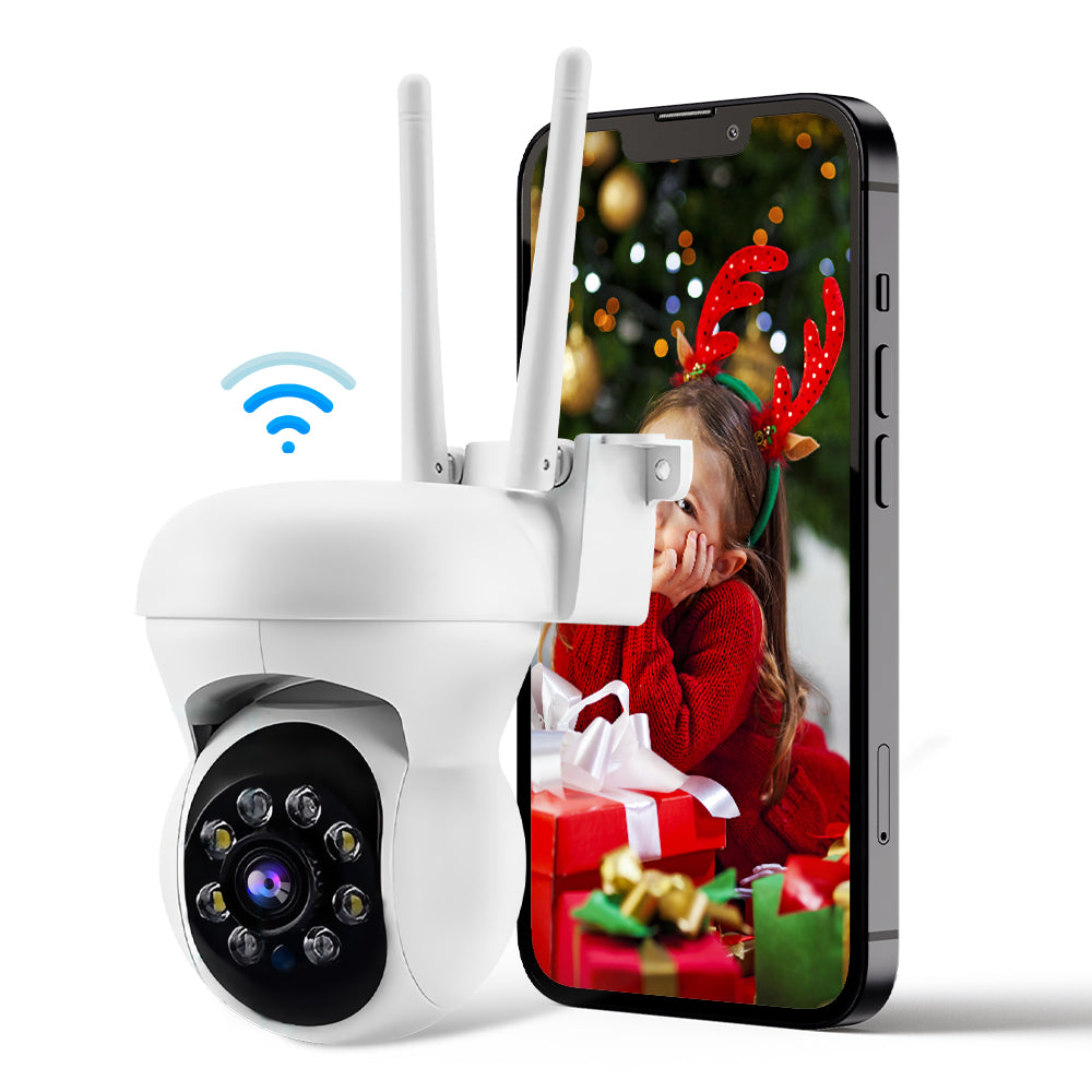 Tactical Outland 360 WiFi Outdoor Security Camera with smartphone app remote monitoring.