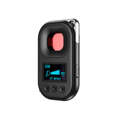 Angled view of the Tactical Pro bug sweeper showing its compact, ergonomic design and Type-C charging port.