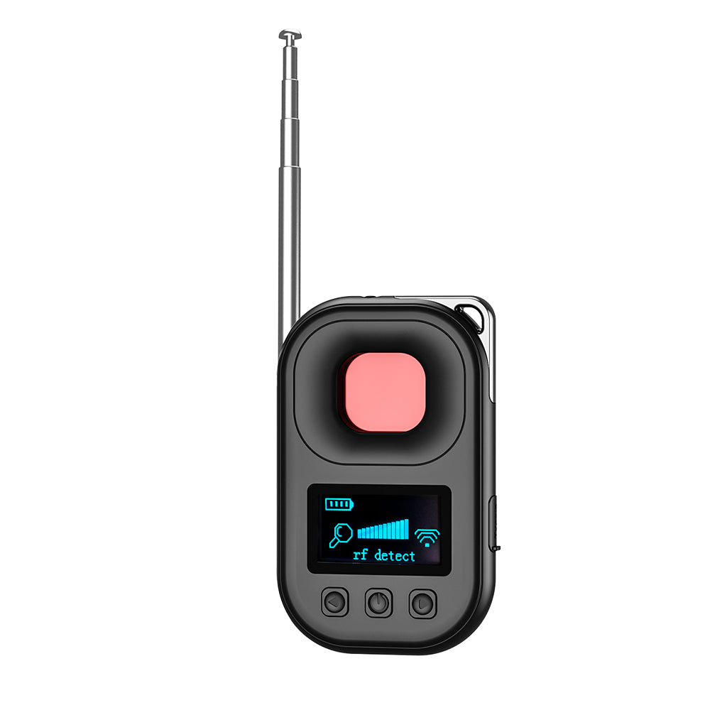 Tactical Outland Pro hidden camera finder with active RF detection mode and signal strength indicator.