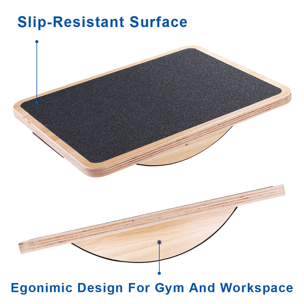 Professional Wooden Balance Rocker Board, Support Up To 350lb