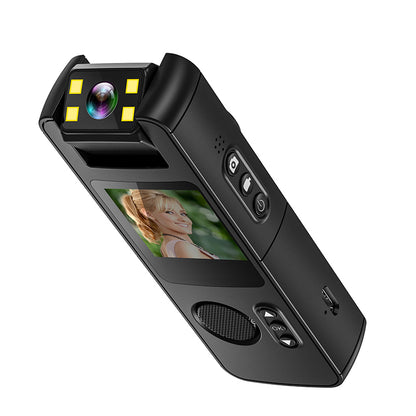 1080P Tactical Body Camera with 180-degree rotatable lens for security professionals.
