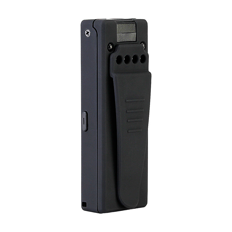 Rear perspective of the rugged tactical body camera designed for extreme outdoor and security environments.