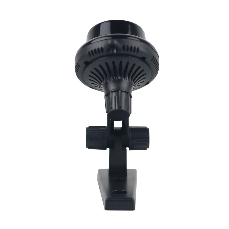 Rear view of the Tactical mini spy camera showing the ventilation holes and mounting point on the stand.