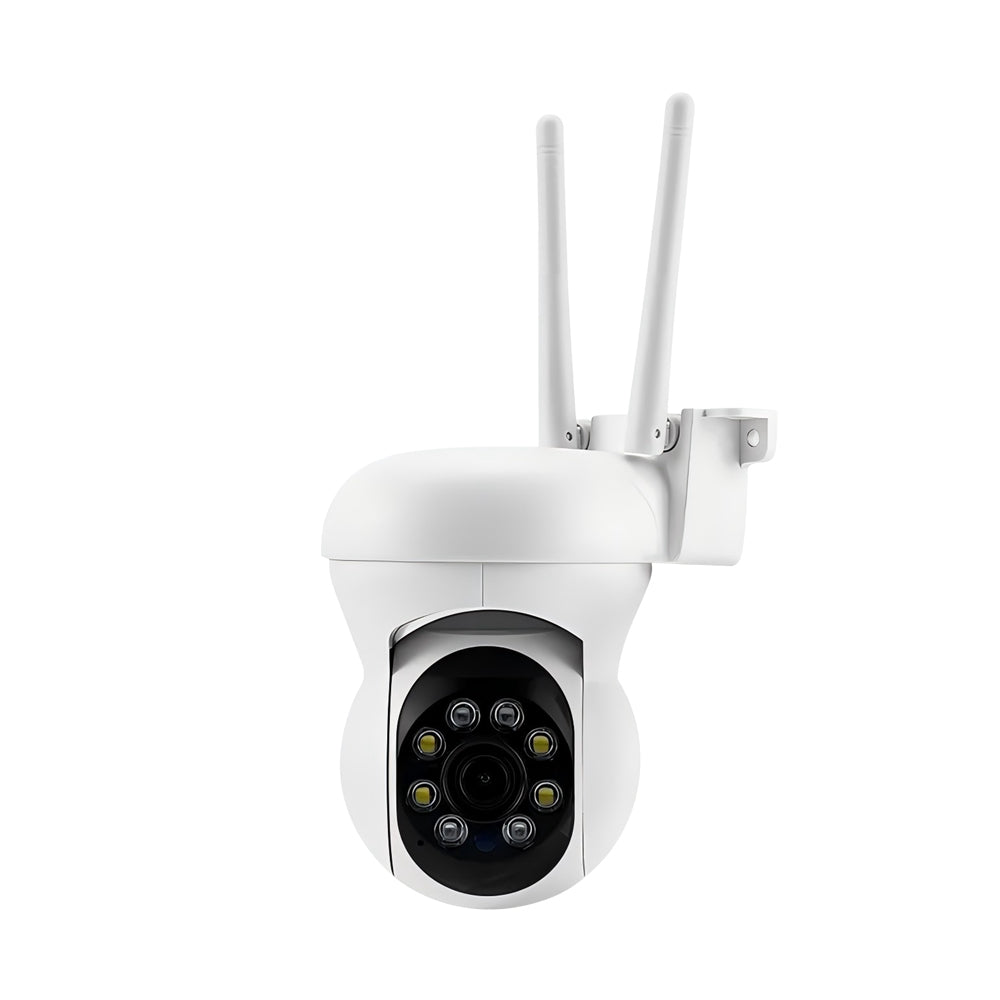 Front view of the Tactical Outland 360 WiFi outdoor security camera on white background.