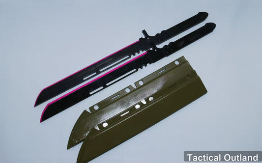 Black Pink Dual Katana Cosplay Set by Tactical Outland, product view 1