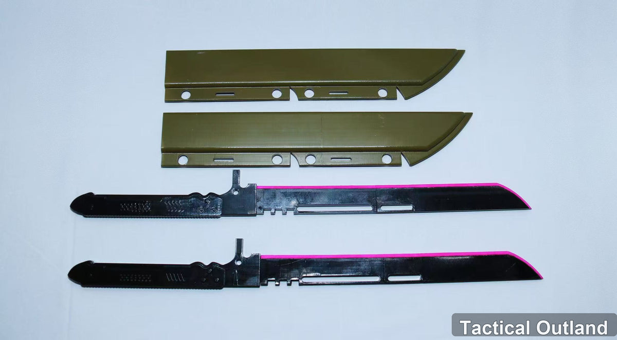 Black Pink Dual Katana Cosplay Set by Tactical Outland, product view 6