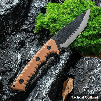D2 steel G10 fixed-blade survival knife for outdoor use
