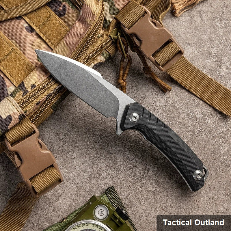 D2 steel fixed-blade camping knife for outdoor utility