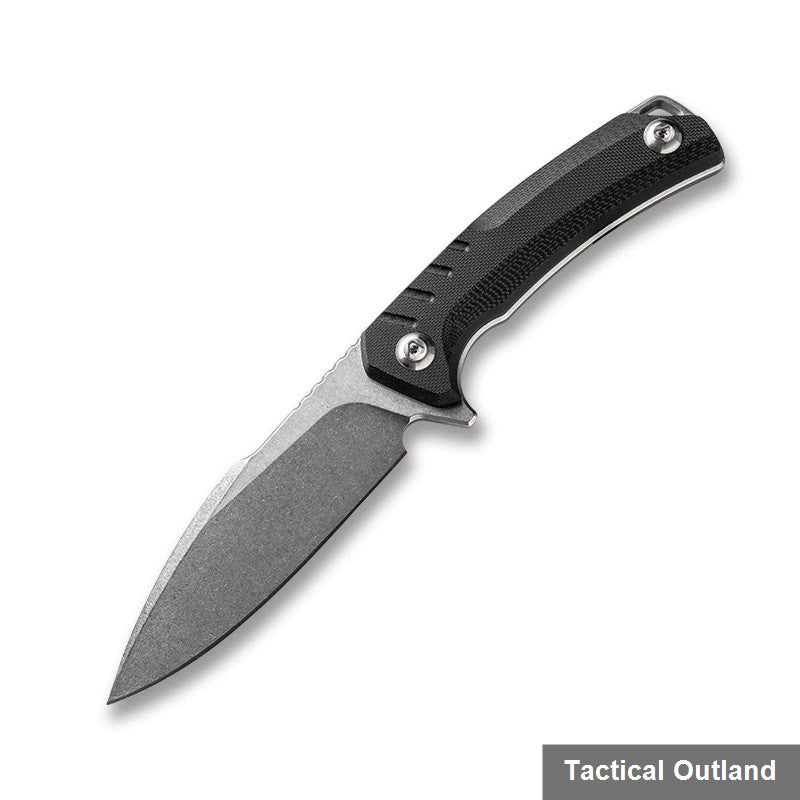 D2 steel fixed-blade camping knife side profile