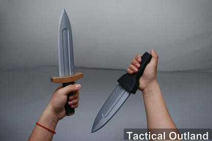 Dual Silver Fantasy Daggers Cosplay Set by Tactical Outland, product view 4