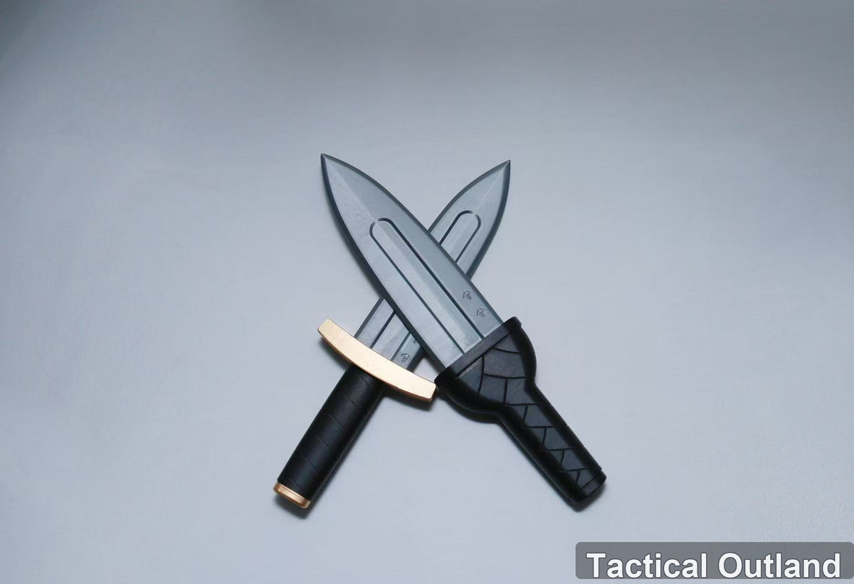 Dual Silver Fantasy Daggers Cosplay Set by Tactical Outland, product view 6
