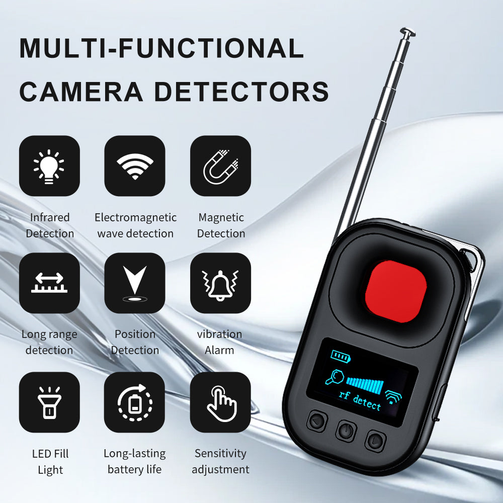 Tactical Outland Pro Multi-functional Camera Detector with RF and magnetic signal detection features.